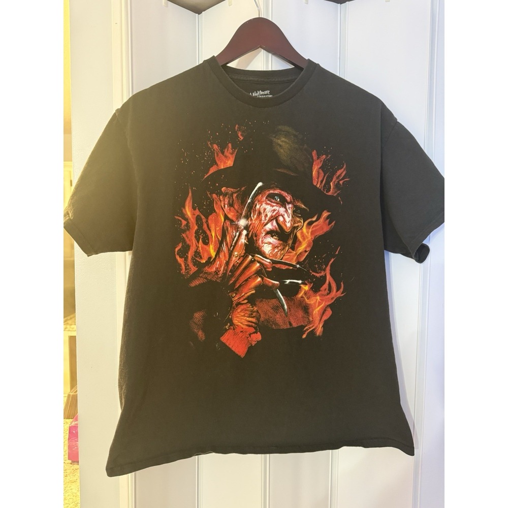 A Nightmare on Elm Street Shirt Mens Large Freddy Krueger Horror Movie Tee Black
